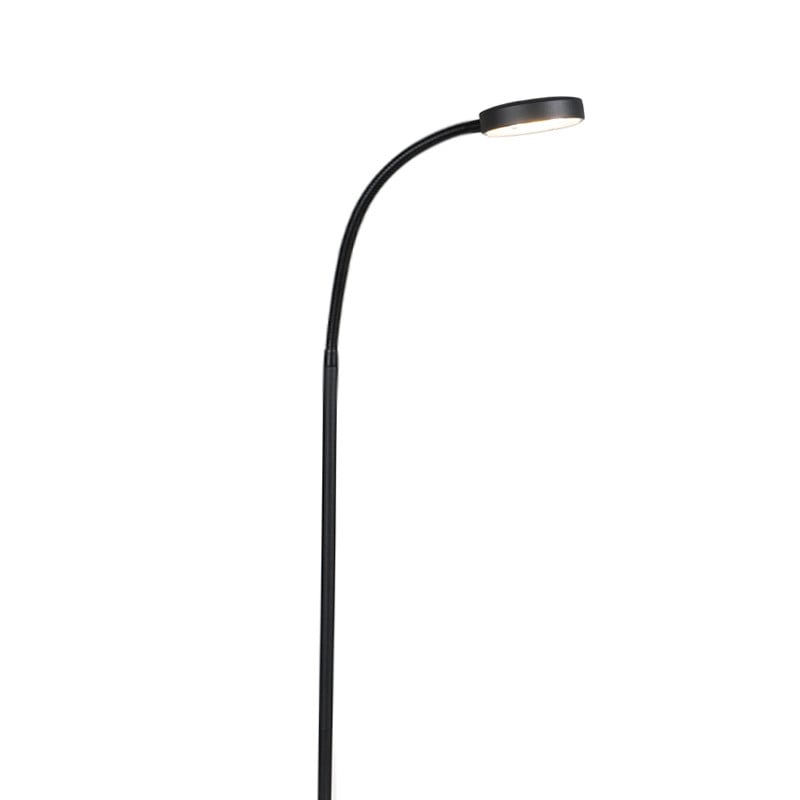 Qazqa Moderne Verstelbare Vloerlamp met LED - Zwart