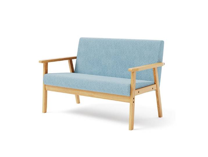 OUNUO Sofa 2 Sitzer Sofa Couch Loungesofa Modern und Skandinavisch, Hellblau