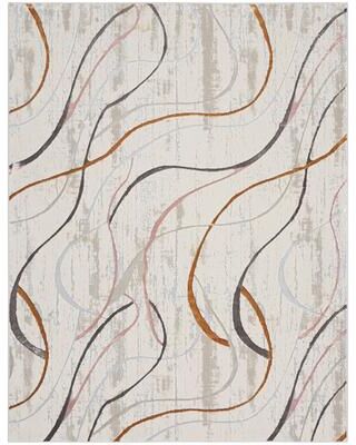 Nourison Glam Indoor Cream/Ivory Abstract Area Rug