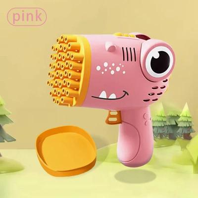 Uplift Picks Dinosaur Bubble Gun 40 Hole Electric Bubble Machine Toy pink
