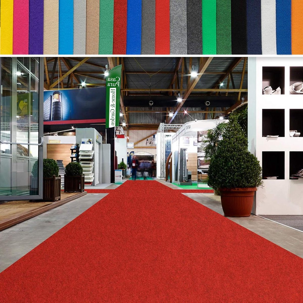 Rood Gemêleerd Loper Tapijt voor Evenementen en Ontvangsten, 2 m x 6 m