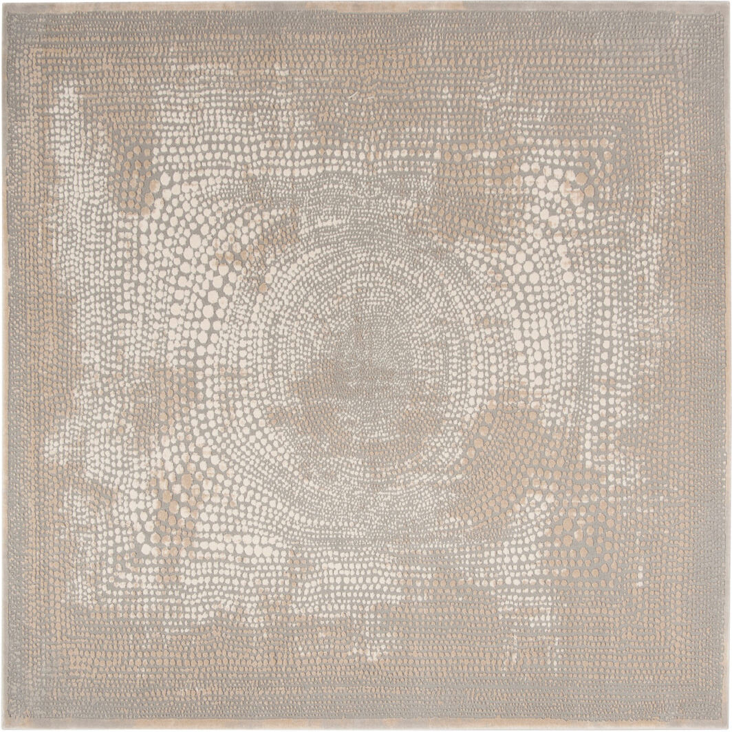Latitude Vive Meadow Abstract Area Rug In Ivory / Grey Ivory Square 201 cm