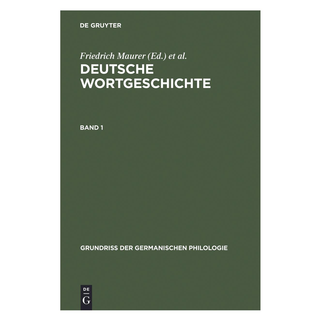 De Gruyter Deutsche Wortgeschichte / Deutsche Wort (Deutsch, Hardcover, Friedrich Maurer, Friedrich Stroh, Heinz Rupp) (67045157)
