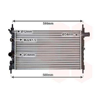 Van Wezel Kühler, 525 x 320 mm ohne Klima [Hersteller-Nr. 37002150] für Opel
