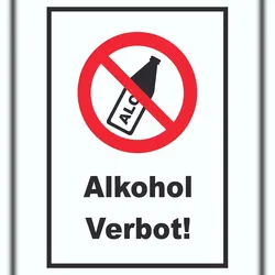 HB-Druck Alkohol verbot Schild A2 Rückseite selbstklebend