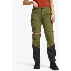 Range Pro Stretch T Zip-off Pants Damen Burnt Olive/Anthracite, Größe:XL - Zip-off-hosen - Grün