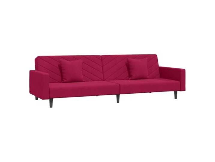 GHVBNMF Schlafsofa 2 Sitzer Klappsofa mit 2 Kissen Weinrot Samt 220 cm Vielseitiges Couches für Wohnzimmer und Studio, verstellbare Rückenlehne, inklusive zwei passenden Dekokissen.