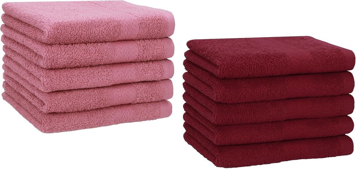 Set van 10 katoenen gastendoeken in diverse kleuren