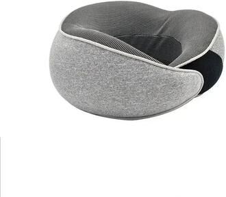 Inspired Living ErgoRest Memory Foam Travel Neck Pillow With Adjustable Car Support light Gray