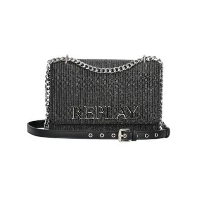 Umhängetasche REPLAY "Replay Taschen Lederimitat", Damen, Gr. onesize, schwarz, Lederimitat, Taschen Umhängetasche