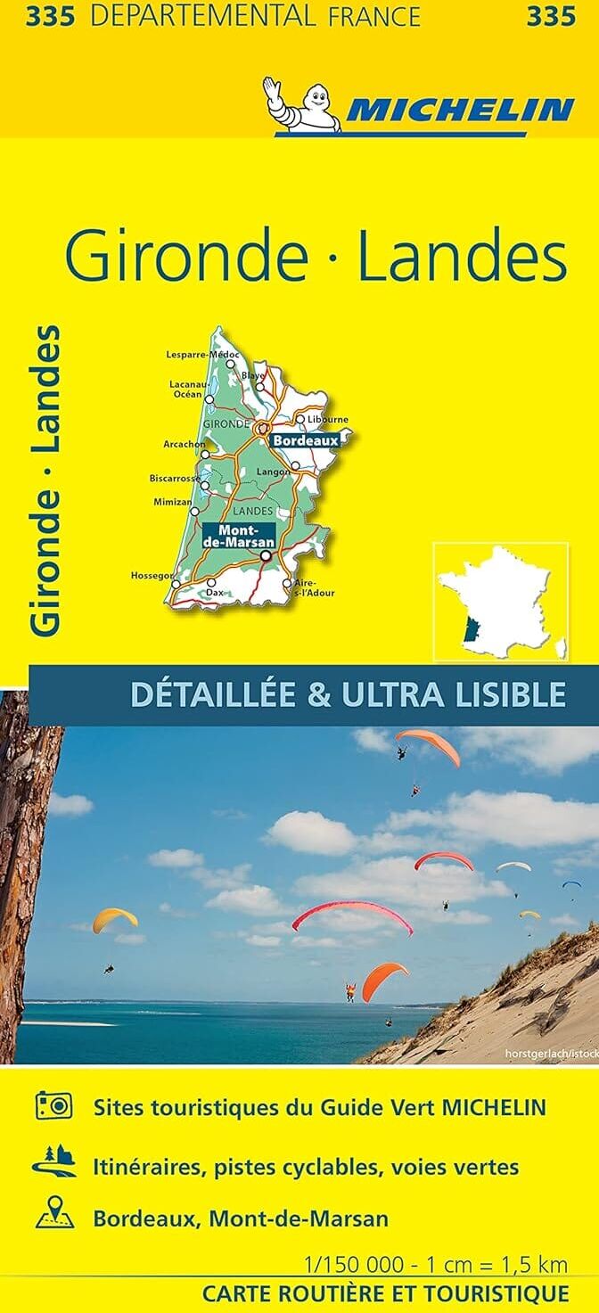 Carte départementale n° 335 - Gironde & Landes   Michelin