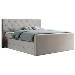 BOXSPRINGBETT KING VELEN 140/200 Beige Struktur - H3