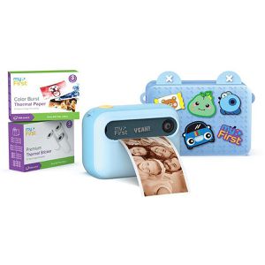 myFirst Camera Insta 20 Bundle Kinderkamera, blau, ab 5 Jahre, 16 MP, 1080p, 3'' Display, mit microSD-Kartenslot und Drucker