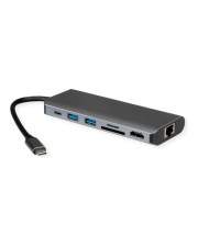 ROLINE USB4-C Dock HDMI+ GbE+2xA+ 1xTF/SD+1x C PD 8K30 Digital/Daten Digital/Display/Video Netzwerk (12.02.1123)