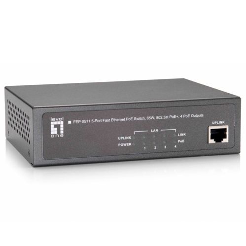 LevelOne FEP-0511W90 5-Port-Fast Ethernet-PoE-Switch