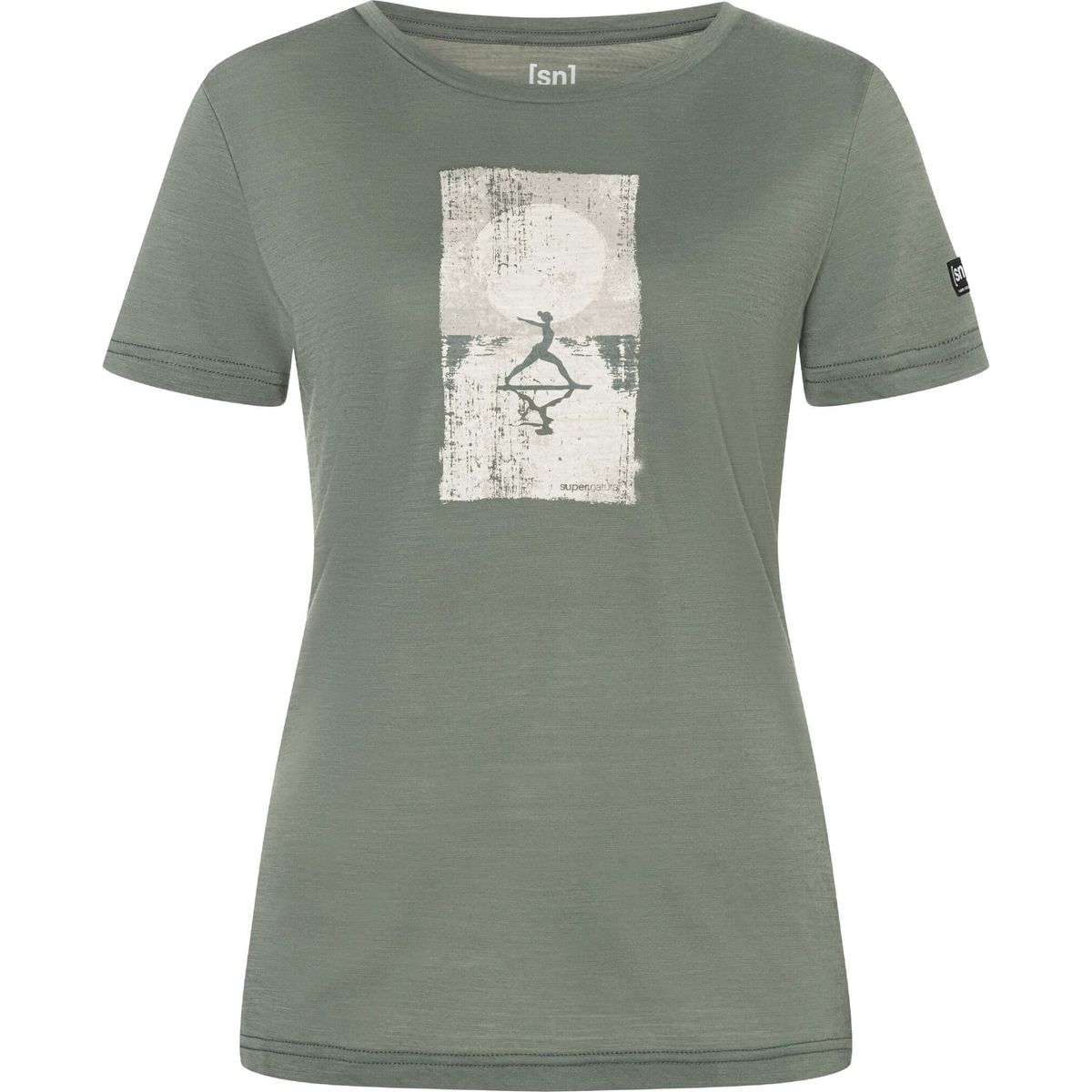 Super.Natural W SUN Salutation Tee eucalyptus/various (18J) M SNWP0326518JM