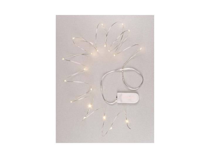 Glorex LED-Mini-Lichterkette mit Timer 180 cm CR 2032 Batterie 20-tlg