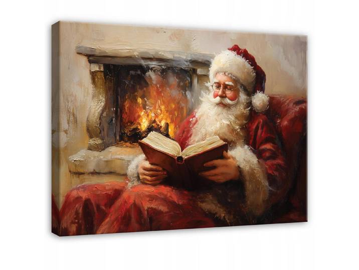 Wallarena Leinwandbild Weihnachtsmann Festlich Braun 120x80 cm, Mehrfarbig, Recyclingholz, Uni, Rechteckig, 120x80 cm, 3D-Effekt, Bilder & Rahmen, Bilder, Leinwandbilder