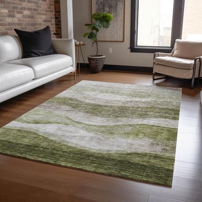 Addison Rugs Machine Washable Indoor/ Outdoor Contemporary Waves Chantille Rug