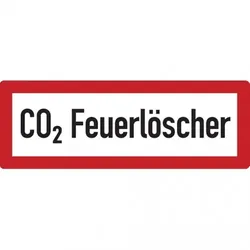 König Werbeanlagen Dreifke® Feuerwehrschild, CO2 Feuerlöscher - DIN 4066 - 297x105 mm Folie selbstklebend