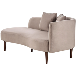 CHAISELONGUE Samtstoff taupe rechtsseitig Chaumont