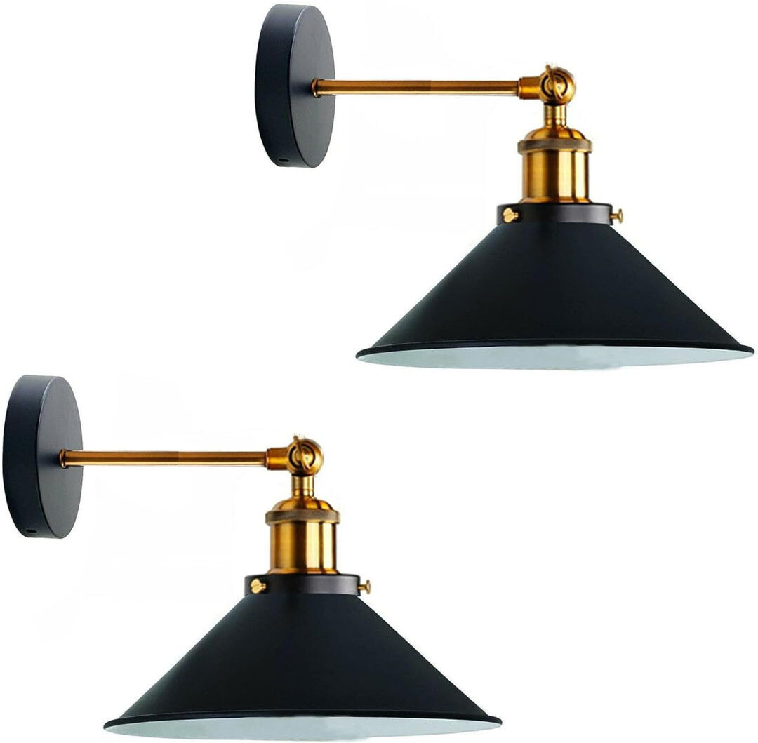 Trent Austin Design Armed Sconce Black Inner White 16cm H X 22cm W X 17.5cm D