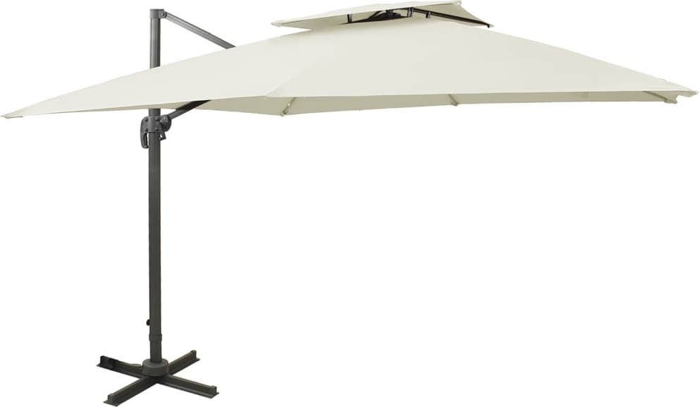 Maison Exclusive - Ampelschirm mit Doppeldach 300 x 300 cm Sand