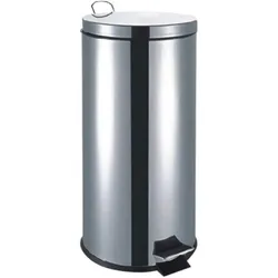Abfalleimer mit Fußpedal ø29 x 64 cm - 30 L aus hochwertigem Edelstahl