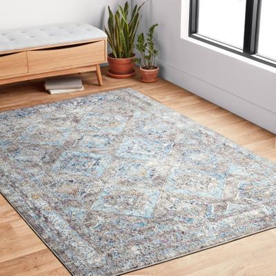 Alexander Home Adrian Distressed Multi Diamond Traditional Rug