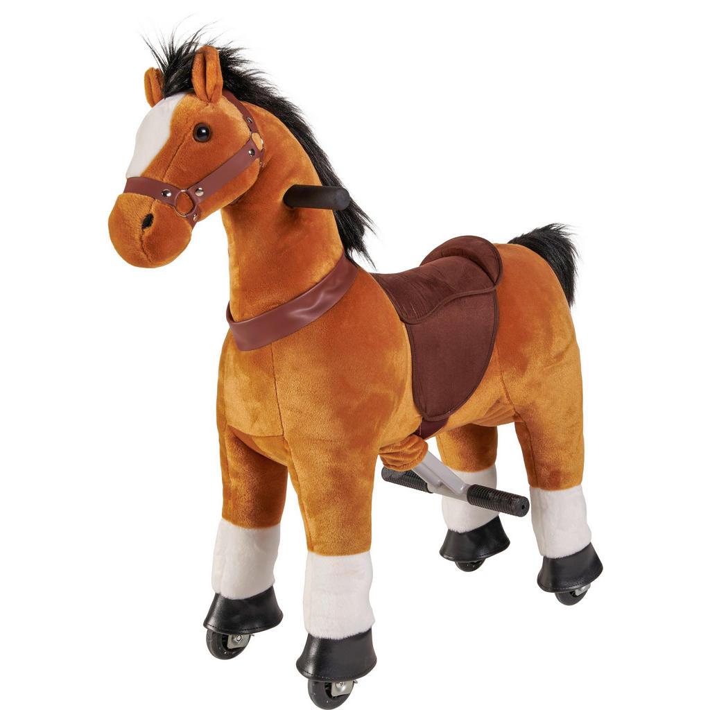 My Baby Lou Reitpferd , Braun , Metall, Textil , 27x85x76 cm , unisex , AZO-frei, Bsci, EN 71 , Fussstützen, Haltegriffe , Spielzeug, Kinderfahrzeuge, Sonstige Kinderfahrzeuge