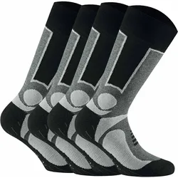 Rohner Basic Unisex Trekking Socken, 4er Pack - Basic Outdoor Socks, Sportsocken Grau / 43-46