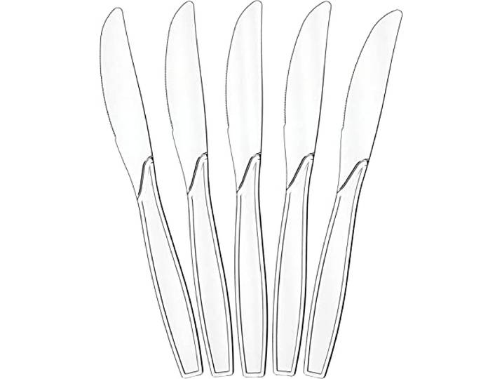 KEYSEACRO 1000 Stück Wiederverwendbaren Plastikmesser, Partygeschirr Mehrweg,generic Plastikbesteck,für Familienfeiern,Outdoor Dinner (Messer, 1000)