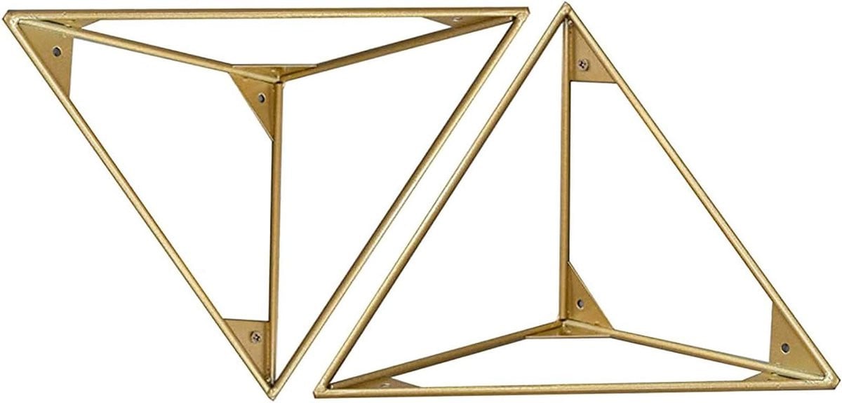 Gouden plankbeugels voor wandmontage van zwevende planken, 20 cm