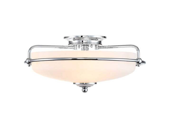 Plafonnier Griffin Type A Ø 42cm Argenté/Argenté Matériau : Verre, Métal Surface en métal : Laqué Type de métal : Acier Type de verre : Verre