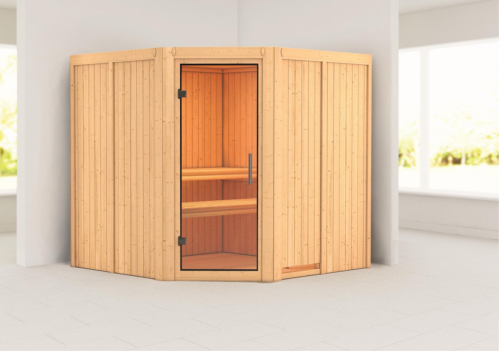 KARIBUHOLZT Sauna Jarin Eck, o. Zub. klarglas GGT 16880607