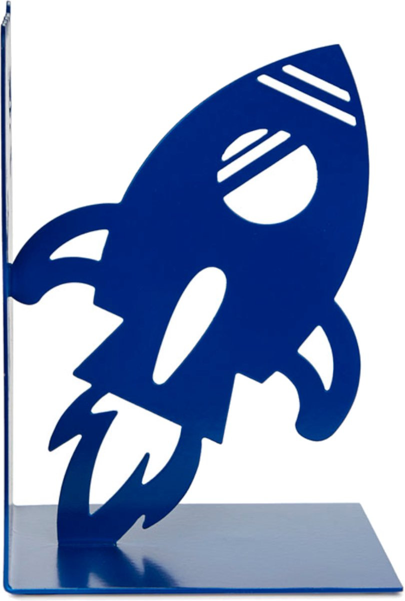 Balvi Boekensteun Space Walk - Blauw - Metaal