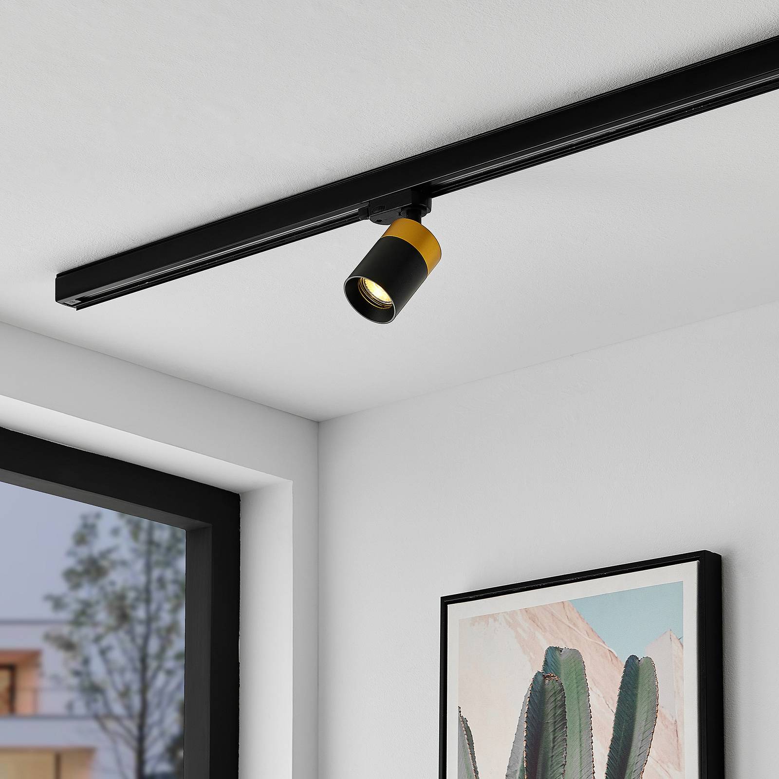Arcchio Nikora Deckenspot für Schienensystem Arcchio, dimmbar, schwarz, für Flurbereich, Aluminium, Modern, Stromschienenstrahler