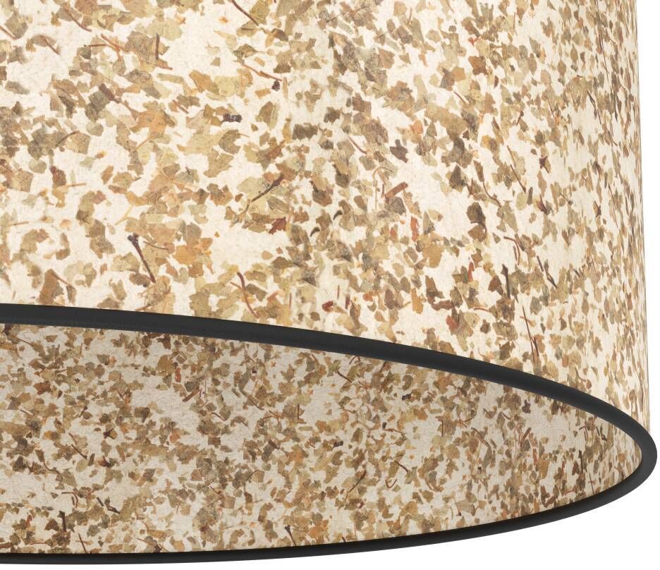 EGLO Deckenleuchte "BUTTERBURN", schwarz (schwarz beige, grün), 1, Ø 38cm H: 23,5cm, 1 Stk., Leuchten, Deckenleuchte, Wohnzimmerlampe mit getrockneten Birkenblättern, Ø 38cm, Deckenleuchte