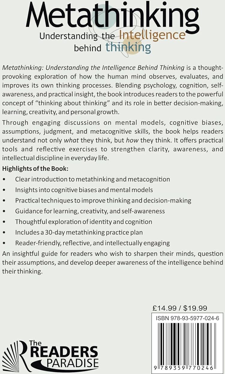 Metathinking Understanding The Intelligence Behind Thinking By Nupur Gosain - Non Fiction - Paperback