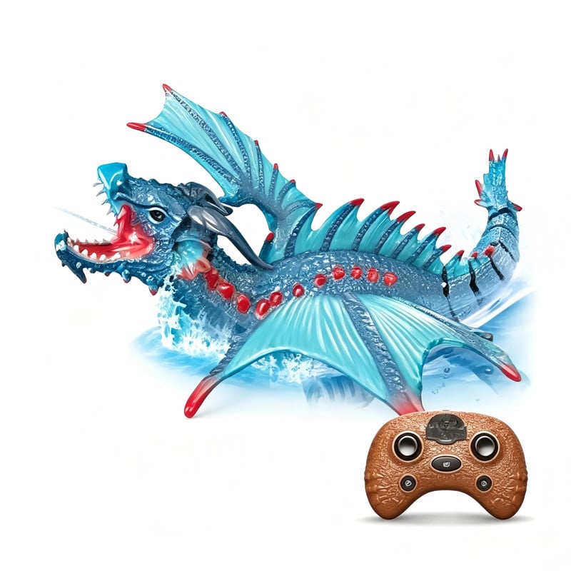 Op afstand bestuurbare zwemmende dinosaurus voor kinderen met licht en geluid, blauw, 36 cm