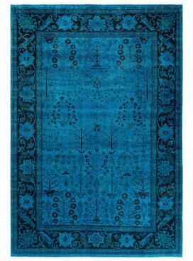 Overton "Vibrance, One-of-a-Kind Hand-Knotted Area Rug - Blue, 6' 0"" x 8' 9"" - 6' 0"" x 8' 9"""