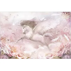 FOTOTAPETE Pegasus Einhorn mit Rosen 336/225 cm