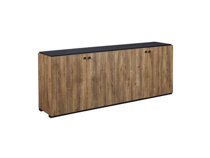 Buffet 4 portes aspect bois finition denver façon lambris