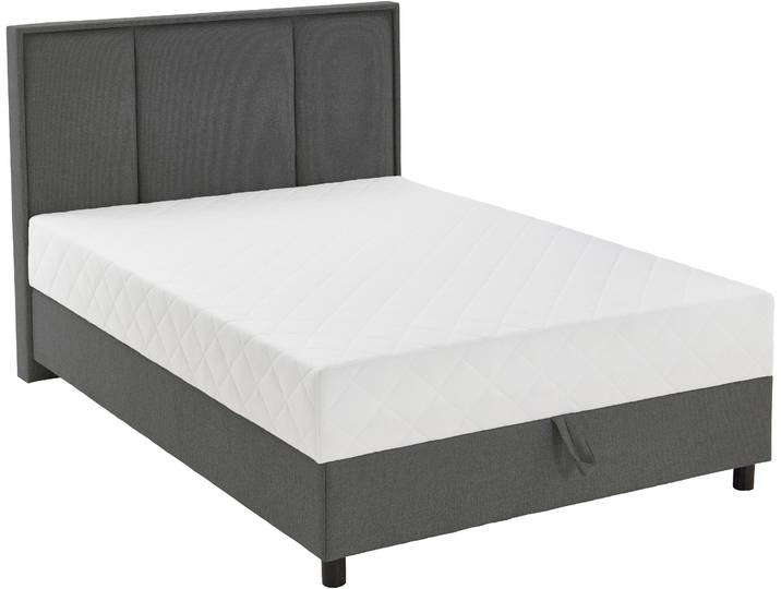 Boxbett ARLA , grau (dunkelgrau), B:95cm L:213cm, ATLANTIC HOME COLLECTION, Komplettbetten, Boxbett, mit Taschen-Federkernmatratze und Bettkasten
