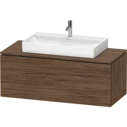 Duravit Waschtischunterschrank wandhängend „L-Cube“ 122 × 48,2 × 55 cm Nussbaum Dunkel, mittig