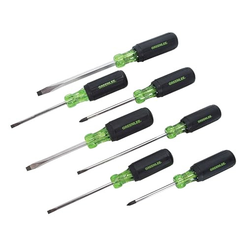 Greenlee 7-delige geïsoleerde schroevendraaierkit met opbergkoffer, sleufkop en kruiskop, zwart
