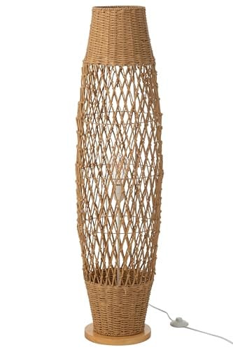 J-Line vloerlamp Getwist metaal donkerbeige
