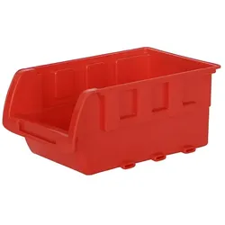 PROREGAL Sichtlagerkasten aus Kunststoff | Rot | BxHxT 7x10x15,5cm | 5 Stück | Sortimentskasten, Sortimentsbox