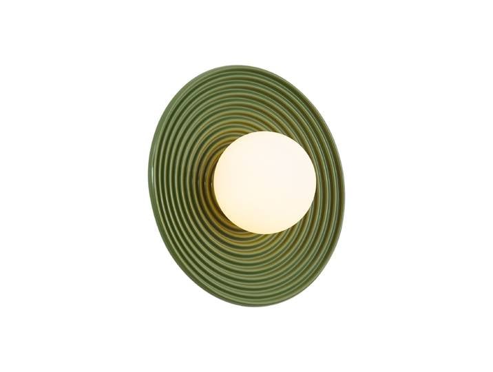 Plafonnier rétro vert avec verre opale - Lila