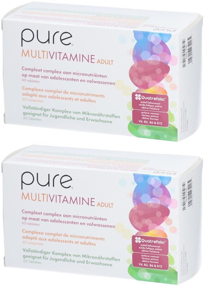 Pure Multivitamine Adult x2 2x60 St Tabletten